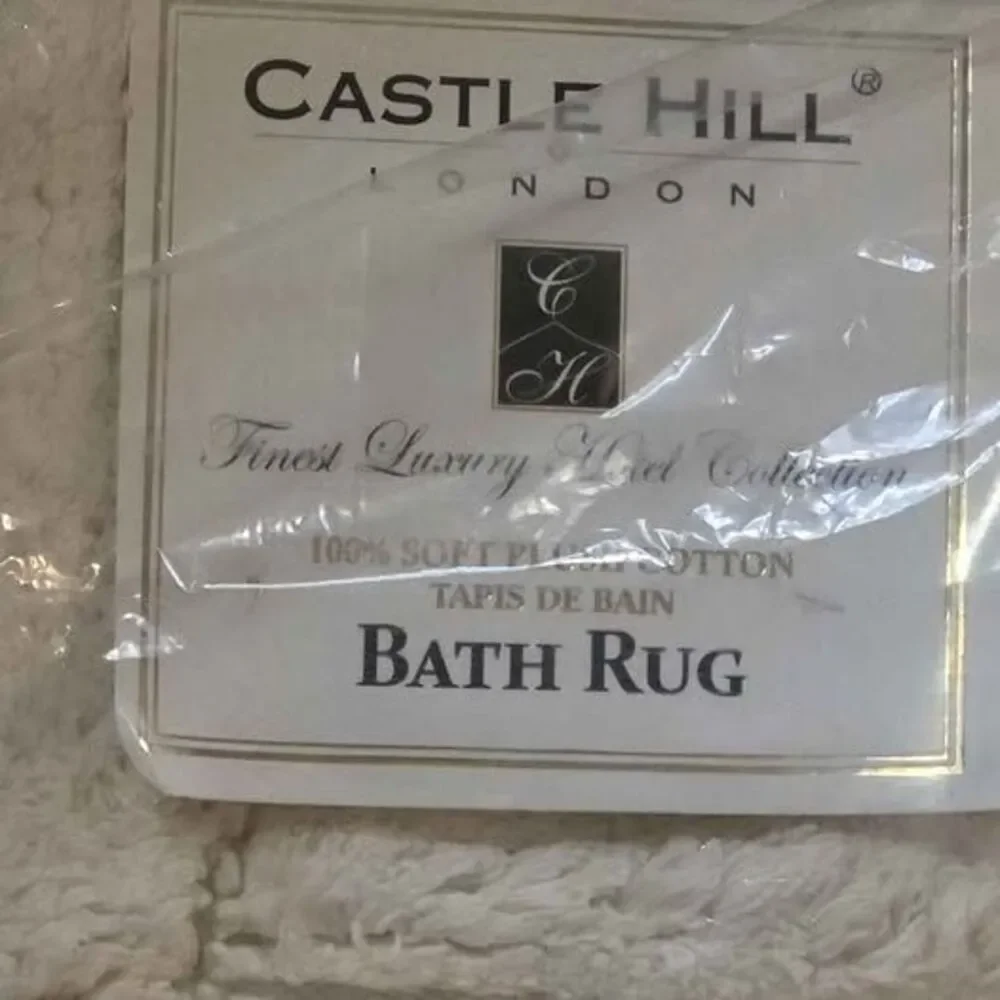 Castle Hill Bath Rug 100% Soft Cotton, Size 34x21 Inch,